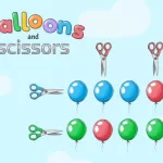 Balloons and scissors